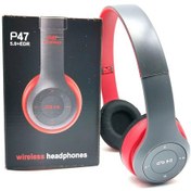 Resim Kırmızı Stereo P47 Kulaklık 5.0 Bluetooth Kulaklık Katlanır Serisi Kablosuz Spor Oyun Kulaklığı İphone Xiaomi İçin 