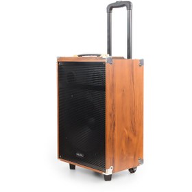 Resim HEPU HP-904 Taşınabilir Ahşap Bluetooth Hoparlör 40 w rms 12 inc Woofer Kablosuz Karaoke Mikrofon 