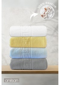 Resim 4'lü Karışık Greek El Havlusu - 50x90 Cm, 225 Gr, %100 Pamuk, Spa Ve Otel Havlusu, Günlük Kullanıma Uygun Diğer 