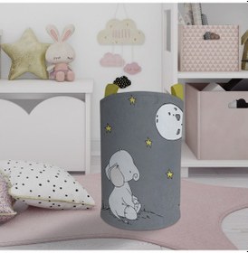Resim Mekta Home Bebek Ve Çocuk Odası Ay Ve Fil Desenli Oyuncak Sepeti Renkli Çok Renkli 
