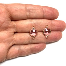 Resim Altın Kaplama 11mm Zirkon Taşlı Bileklik - Pembe 