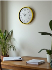 Resim 36 Cm Sarı Dekoratif Duvar Saati Diğer 