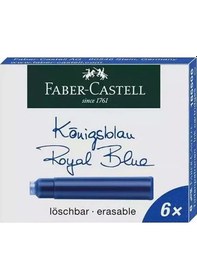 Resim Kayakirtasiye Faber Castell Royal Mavi 6 Lı Dolma Kalem Kartuşu 