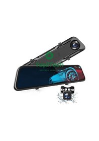 Resim Exvol Aynalı 10 Inch Full Dokunmatik Araç İçi Yol Kayıt Kamera + Park Kamerası 