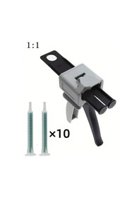 Resim Willowhaven 1 1 Karışım 10 Nozullu 1 69oz Ab Epoksi Reçine Tutkal Tabancası 