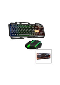 Resim Everest Hkm-x86 Quin Gökkuşağı Işıklı Usb Kablolu Klavye - Mouse Set 150cm Kablo 5496 Diğer 