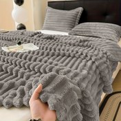 Resim 1 Adet Kabartmalı Polar Battaniye, Yastık Kılıfı veya Dolgu Dahil Değildir, Ultra Yumuşak Tek Renkli Mevsimlik Rahat Kanepe Örtüsü, Makinede Yıkanabilir, Yatak Odası ve Otel Kullanımı İçin Uygun 