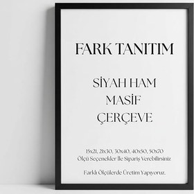 Resim Fark Tanıtım Premium Masif Çam Çerçeve - 3mm MDF Arkalık - 500 Mikron Kırılmaz Şeffaf PVC Ön Koruma - Şık ve Dayanıklı Duvar Ahşap Çerçevesi (Siyah, 21cm x 30cm) 