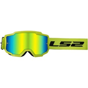 Resim LS2 CHARGER GOGGLES MOTOKROS GÖZLÜK (IRIDIUM CAMLI) NEON SARI 