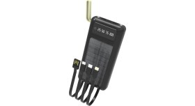 Resim Robeve Acl 20000 Mah Powerbank Göstergeli Powerbank Solar Fenerli Güneş Enerjili Type C - Lightning - Micro USB - USB Kablolu Powerbank Taşınabilir Şarj Aleti Hızlı Şarj Aleti Powerbank Pw-60 