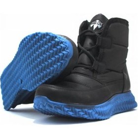 Resim Unısex Mavi Taban Bağcıklı Kar Botu Khıones Siyah 