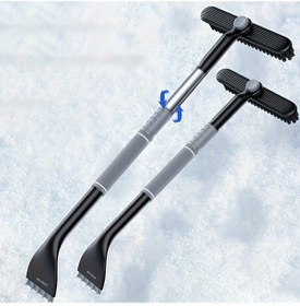 Resim Lumaworld Gray Araba Kar Küreği Dayanıklı Alüminyum Teleskopik Buz Kazıyıcı Defrost Scoop 