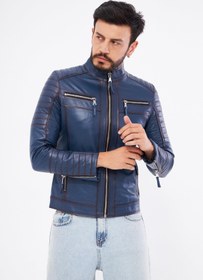 Resim DERİNSS Derinss Der109 Hakiki Deri Erkek Mavi Mont 