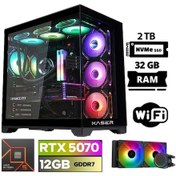 Resim Xaser Lexus X50 Ryzen 5 7500F 32GB Ddr5 Ram 2tb M.2 Nvme SSD 12GB RTX5070 Sıvı Soğutmalı Oyuncu Bilgisayarı 