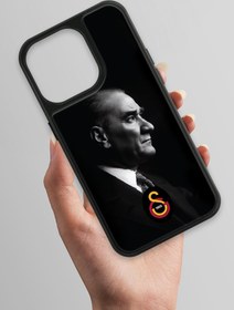 Resim Galatasaray Büyük Atatürk Cam Telefon Kılıfı - iPhone 13 Pro 