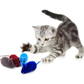 Resim 4'lü Set Sesli Fare Kedi Oyuncağı Renkli ve Eğlenceli Kedi Av Oyuncakları 