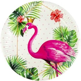 Resim TABAK FLAMİNGO TAÇLI KARTON 23 CM PK:8 