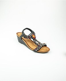 Resim Guja 151-1 Kadın Siyah Dolgu Topuk Kadın Sandalet 001 