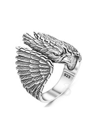 Resim 925 Ayar Gümüş 3d Kartal Tasarım Erkek Yüzük Gümüş 