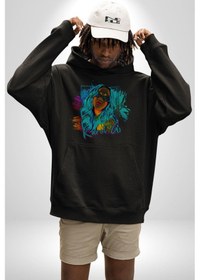 Resim Karol G Şarkıcı Kadın Erkek Siyah Kapüşonlu Sweatshirt Hoodie Siyah 