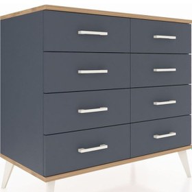 Resim Hyperion Şifonyer 8 Çekmeceli 88x44x80 Antrasit-çam/antrasit Çam/antrasit 