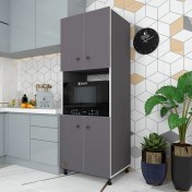 Resim Kenzlife fırın dolabı cahide gri 180*65*50 mutfak XLARGE ayaklı banyo kiler ofis 
