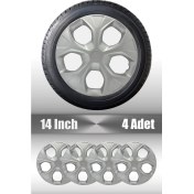 Resim Hyundai Era Getz Accent Era 14" Inç Uyumlu 4 Adet 1 Takım Gri Kırılmaz Esnek Jant Kapağı 017 