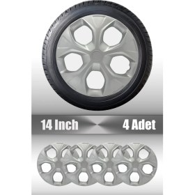Resim Hyundai Era Getz Accent Era 14" Inç Uyumlu 4 Adet 1 Takım Gri Kırılmaz Esnek Jant Kapağı 017 