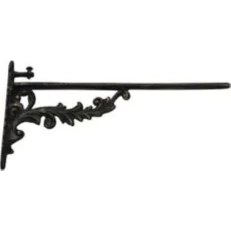 Resim AlanSansli Prinç Döküm Antik Siyah Rustik Eskitme, Ferforje Tipi Osmanlı Tarzı Dekoratif Raf Altı HFT12040 