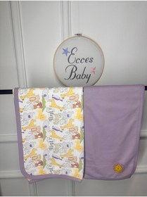 Resim ECCES BB Bebek Battaniyesi Desenli 2 adet %100 Pamuk Penye Battaniye 