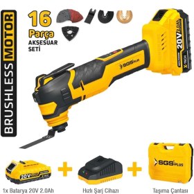 Resim SGS5435 Sgs Akülü Multı-Tools Kesici ve Raspalama Makinesi 20V 1*2.0 Ah 