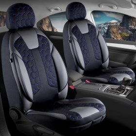 Resim Auto Good Store volkswagen Passat B8 Uyumlu Lüx Deri Detaylı Oto Koltuk Kılıfı Ön Arka Takım Venüs Siyah Mavi Auto Good Store 