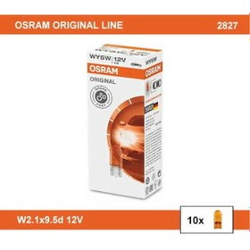 Resim Favoriyedekparçam 12V T10 5W Dipsiz Turuncu Ampul 10 Adet Osram 2827 