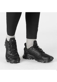 Resim Salomon Supercross Womens Walking Shoes Lastik Bağcıklı Kadın Outdoor Yürüyüş Ayakkabısı Siyah Siyah 