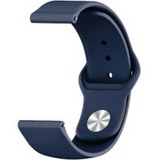 Resim Ekılıf - Huawei Gt2 42mm Uyumlu - Kordon 20mm Silikon Kordon Krd-11 - Mavi 
