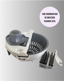 Resim Drnds Süzgeçli Hazneye Sahip Çok Amaçlı Rende Ve Dilimleyici 