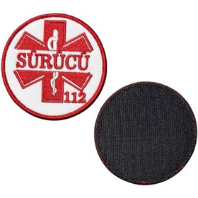 Resim Ex Patch 112 Acil Servis Sürücü Peç Nakış Patch - 8 cm 