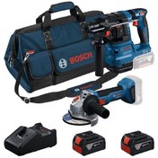 Resim Bosch GWS 18V-8 Taşlama + GBH 18V-22 Kırıcı-Delici Çift Akülü 4.0Ah 2'li Set 