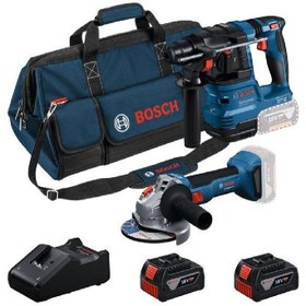 Resim Bosch GWS 18V-8 Taşlama + GBH 18V-22 Kırıcı-Delici Çift Akülü 4.0Ah 2'li Set 