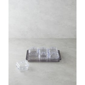 Resim English Home Axel Akrilik 6 Bölmeli Kahvaltılık 25 x 35 cm Antrasit 