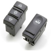 Resim CRN Renault 19 R19 Sağ + Sol Cam Düğmesi Anahtarı Takımı 1988-1996 