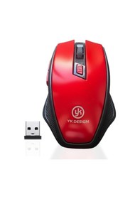 Resim Kırmızı Renkli Baş Parmak Destekli Ergonomik Sessiz Kablosuz Mouse - Usb Alıcılı, Ofis Ve Oyun İçin Konforlu Bilgisayar Faresi Ms6300 5496 Diğer 