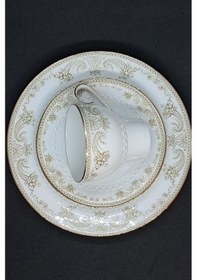 Resim Tirschenreuth Duble Vintage Kahve Fincanı 3 Parça 180 Ml Bej 