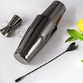 Resim Vosco VSC-300B 3 Parça Profesyonel Boston Kokteyl Shaker Seti 