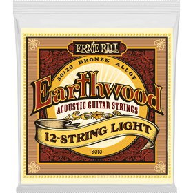 Resim Ernie Ball 2010 Earthwood 80/20 Bronze 12-String Light Akustik Gitar Teli (9-46) 