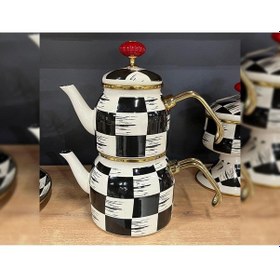 Resim Qualita King Mini Krem Emaye Çaydanlık Takımı Çok Renkli 