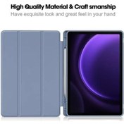 Resim Maoyaya Samsung Uyumlu Tab S9 Fe Kalemli Deri Kılıf Stant Kalem Yuvası Tablet Kapağı Kılıf 