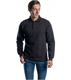 Resim Şensel, Sweatshirt, Siyah, Polo Yaka -107E5350- Pamuklu, Kışlık 