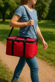 Resim HALL BREATHE Termal alüminyum folyo çanta, motosikletli kurye ve fast food taşıma için 40x25x20 