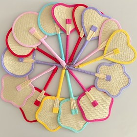 Resim 2 adet Sevimli Dopamin Pipetli Pu Fan - Taşınabilir Elde Çekilen Buğday Pipetli Yaz Hediyeleri, Kalp ve Daire Tasarımları ile Pastel Renkler, Ev Dekoru veya Dış Mekan Kullanımı için Mükemmel, Dış Mekan Dekoru | Eğlenceli Tasarım | Taşınabilir Elde Tutulan Fan, Pipet Dekoru 